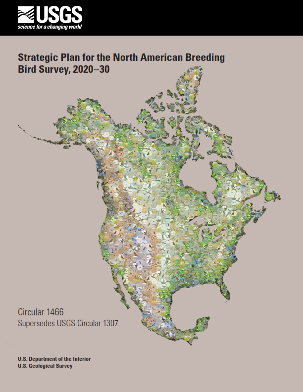 Cover of USGS BBS Strategic Plan, depicting the North American continent